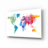 World Map Glass Wall Art.
